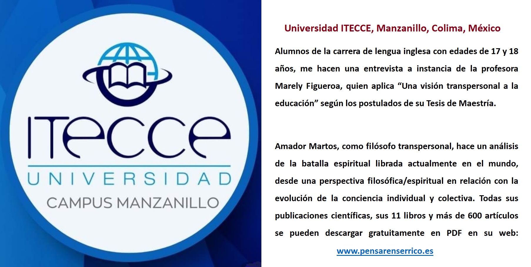 13/02/2024: Entrevista que me hacen algunos alumnos de la Universidad ITECCE, Manzanillo, Colima, Mxico.
